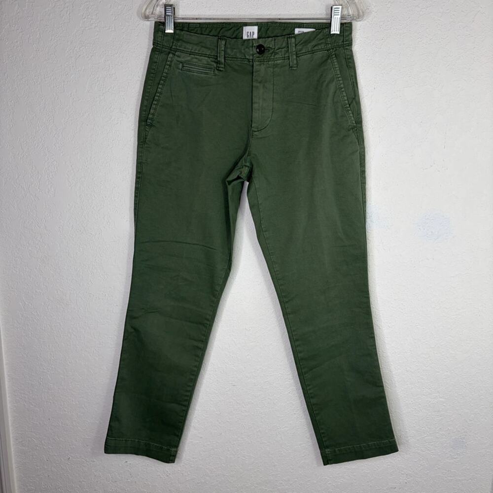 Gap Chino slim green pants size 28 x 28, classic, preppy, casual, cotton blend
